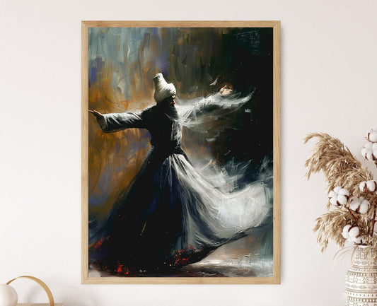 Affiche Soufi Tourneur – Poster Art Mevlana Islamique en Édition Limitée