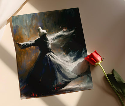 Affiche Soufi Tourneur – Poster Art Mevlana Islamique en Édition Limitée