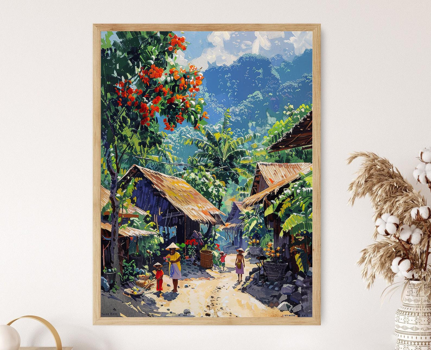 Affiche Village Philippin – Imprimé Paysage Traditionnel Mur Décoratif