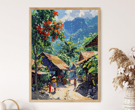 Affiche Village Philippin – Imprimé Paysage Traditionnel Mur Décoratif