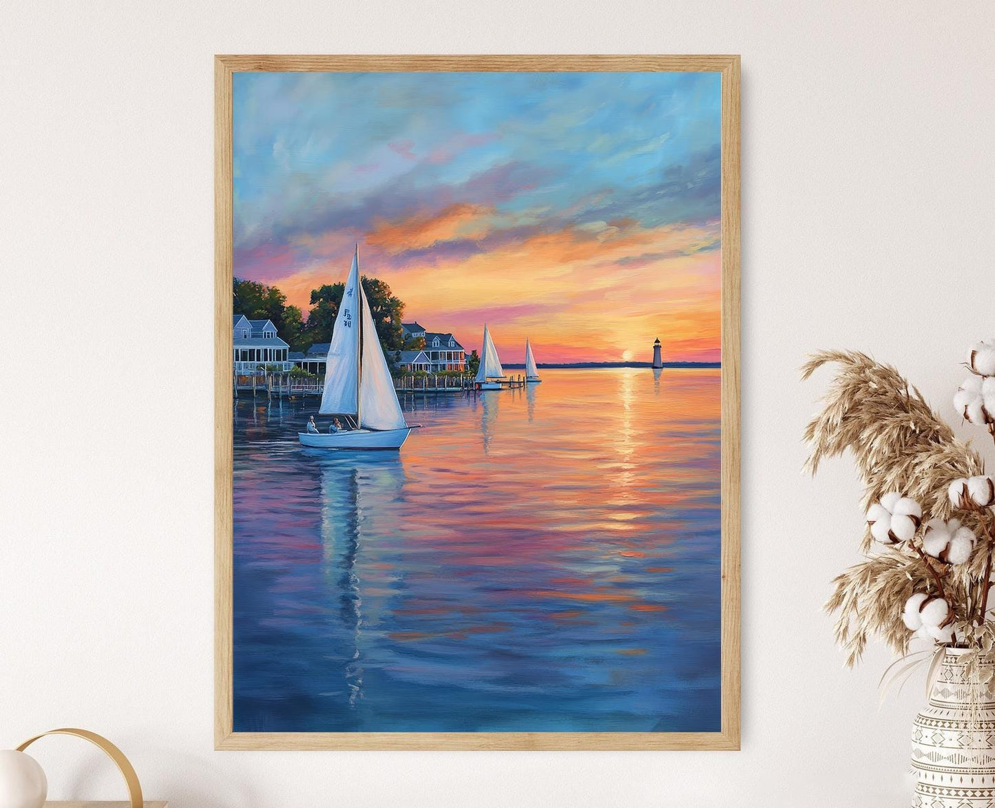 Affiche Chesapeake Bay – Poster Voilier au Couché de Soleil Nautique