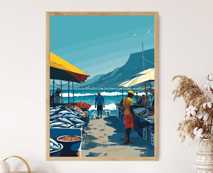 Affiche Marché de Poissons en Namibie – Poster Art Nautique