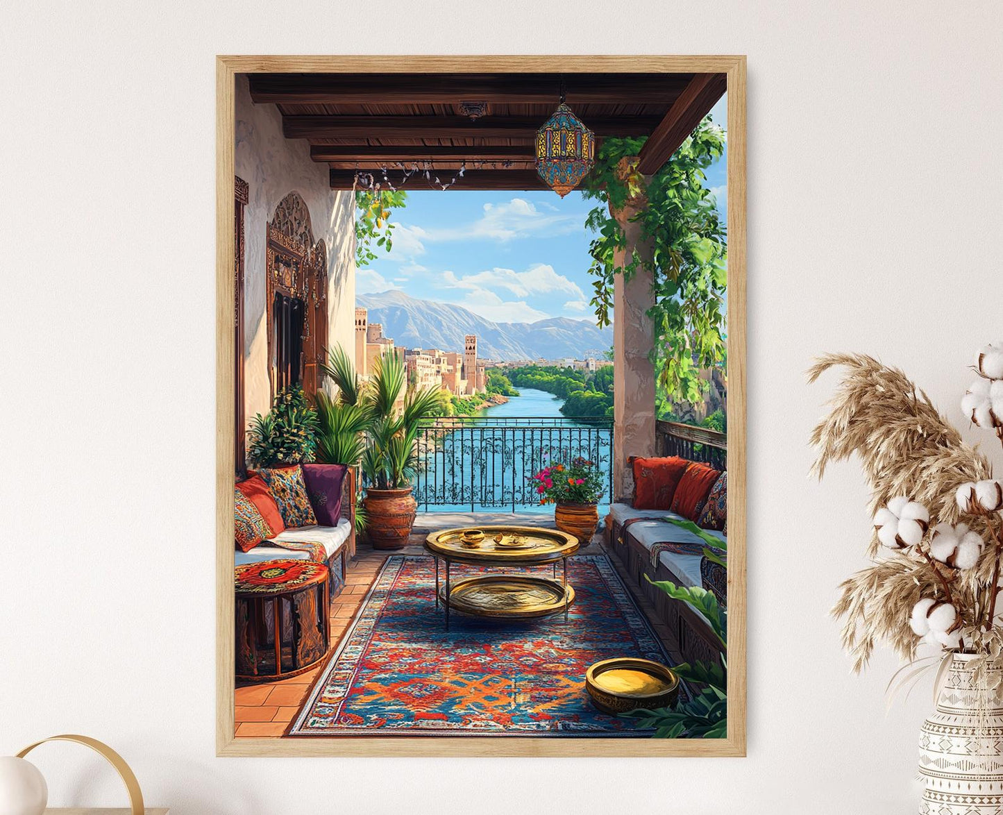 Affiche Jalalabad – Illustration vectorielle d'art de patio afghan