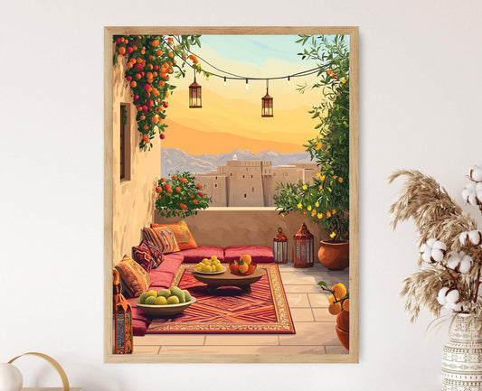 Affiche Kandahar – Illustration Vectorielle de Décor Traditionnel Afghan