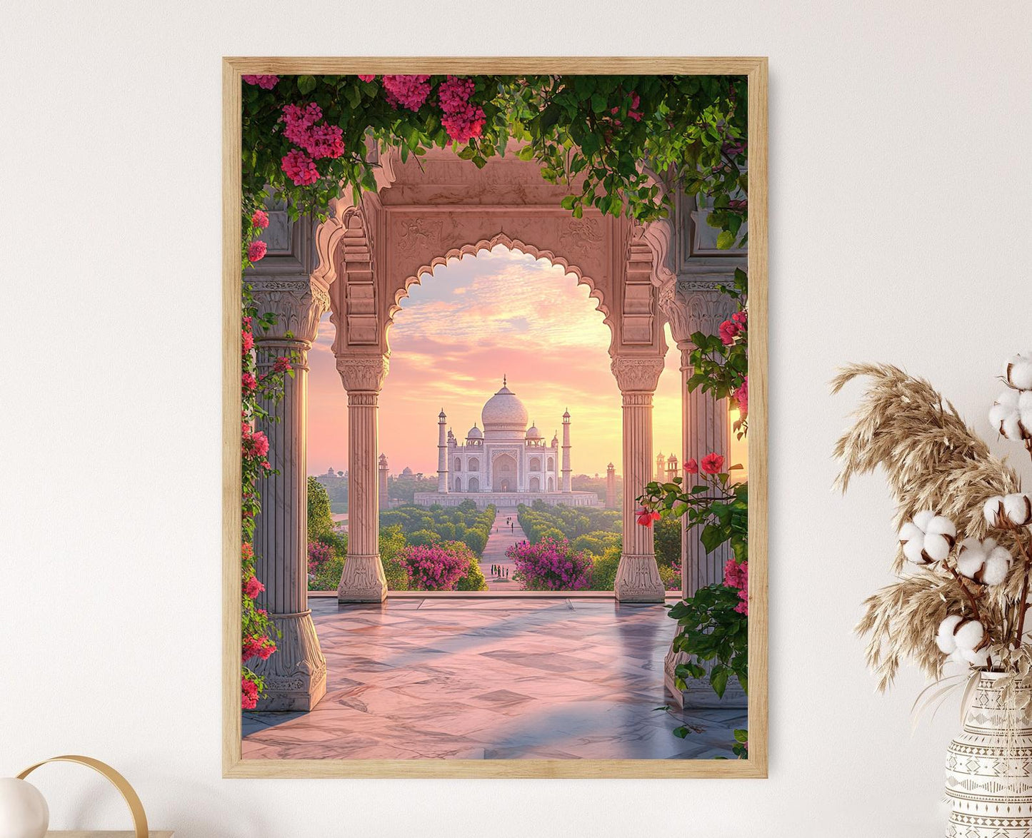 Affiche Agra – Poster Art Héritage Indien, Vue du Taj Mahal
