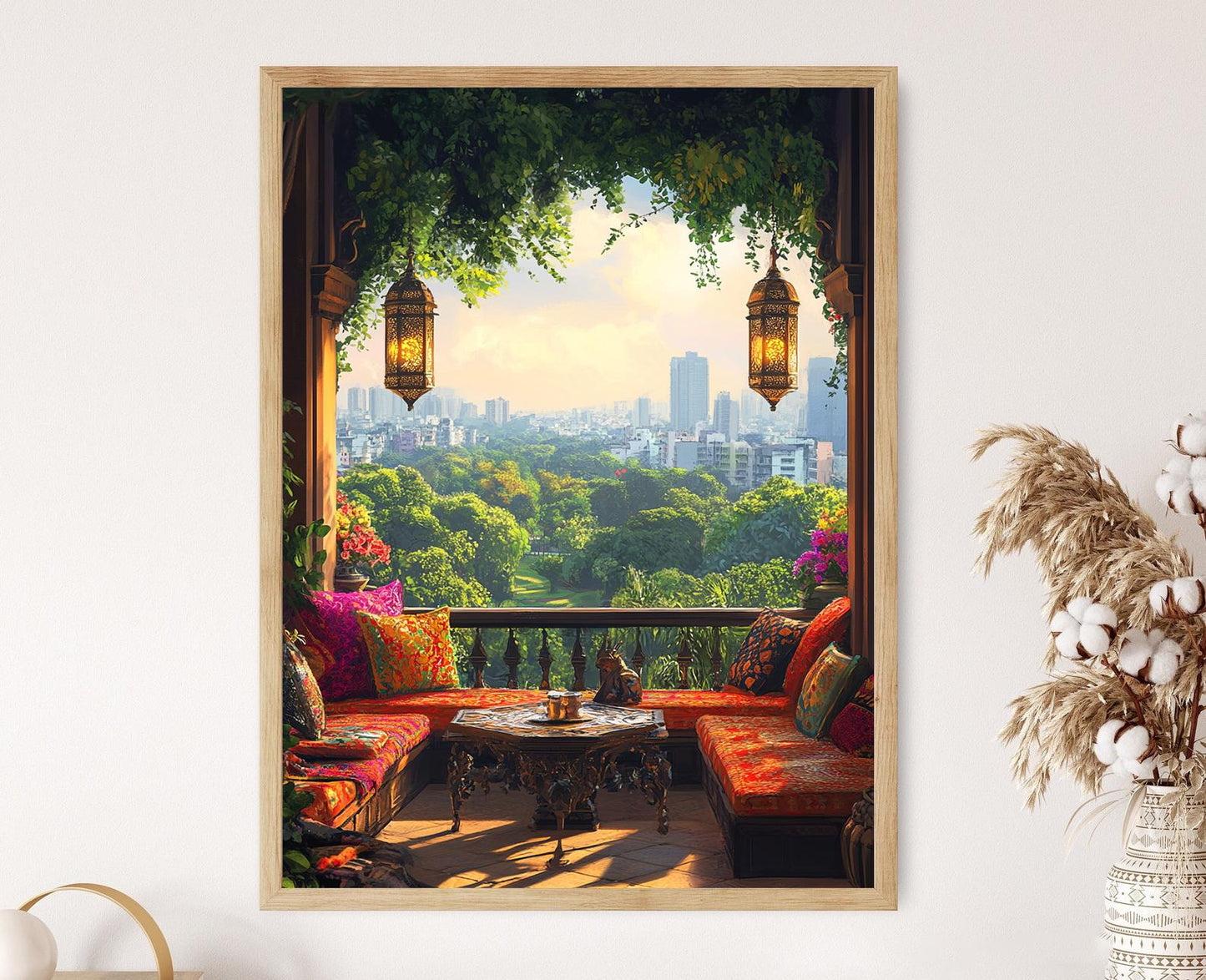 Affiche Bengaluru – Poster Art Urbaine de Cubbon Park avec Coussins en Soie