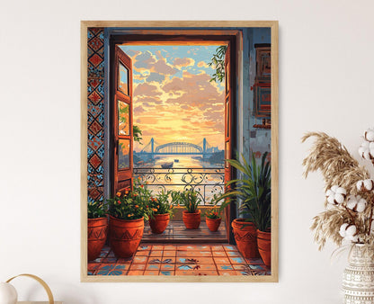 Affiche Kolkata – Poster Art Culture Indienne avec Vue du Pont Howrah