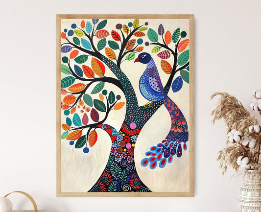 Affiche Gond – Poster d'Art Populaire Indien Traditionnel