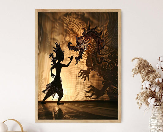 Affiche Wayang Kulit – Illustration de Marionnette d'Ombre Javanaise