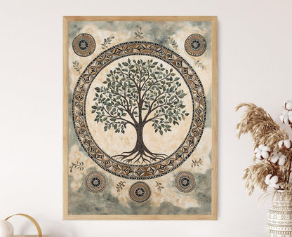 Affiche Iroquois Arbre de Vie – Poster Art Tribal Amérindien Nature