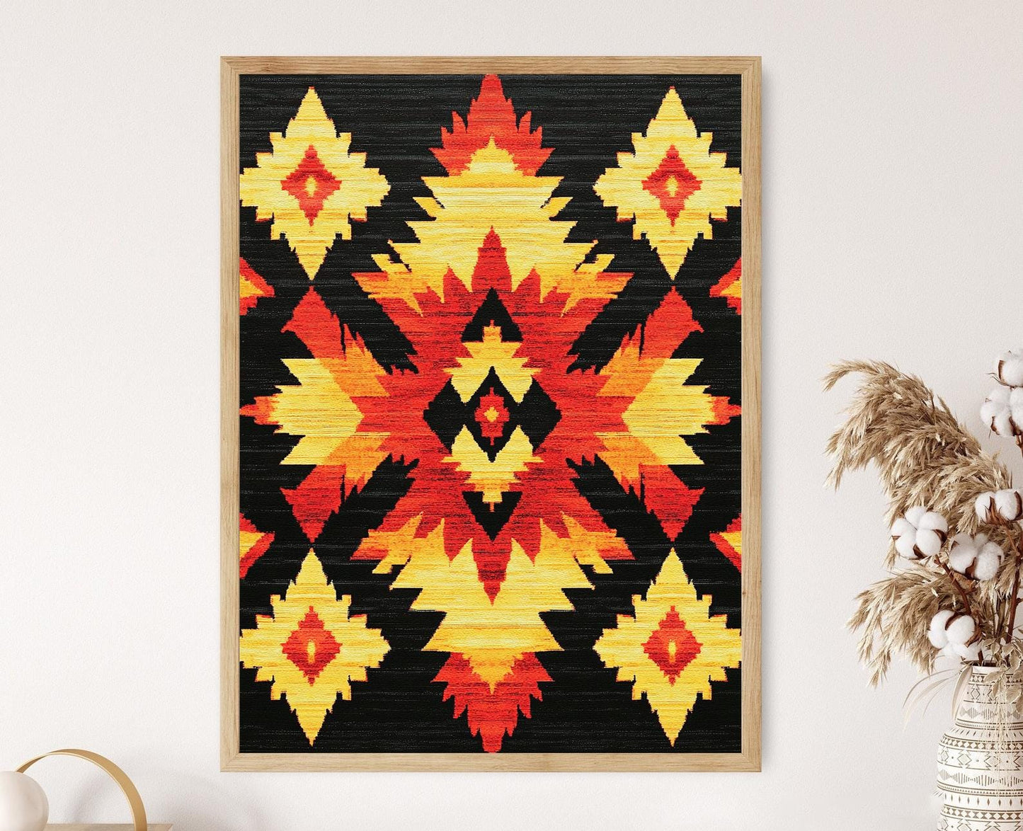 Affiche Motif Folklorique Apache – Poster Art Tribal Amérindien