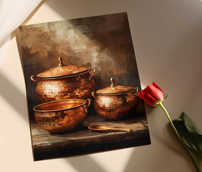 Poster zur traditionellen Küche – Afghanischer Kupferdruck, Kulturelle Dekoration