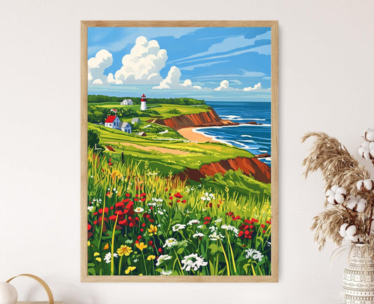 Affiche Île-du-Prince-Édouard – Poster Paysage côtier canadien