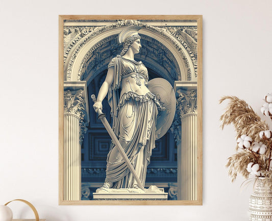 Affiche Athéna – Poster Sculpture en marbre de la déesse grecque