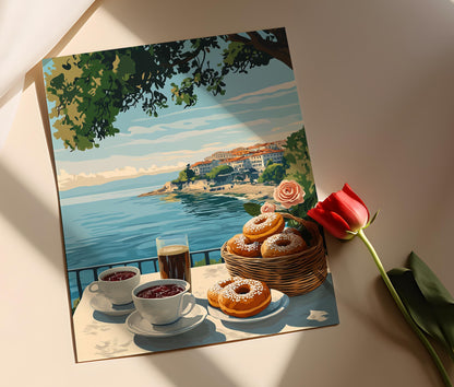 Affiche Petit-Déjeuner Burgas – Art Imprimé de Cuisine Bulgaire