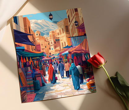 Afghanisches Marktplakat – Elegante kulturelle Dekoration