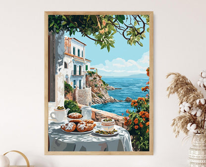 Affiche Petit-Déjeuner en Sicile – Art de Cuisine Italienne Traditionnelle