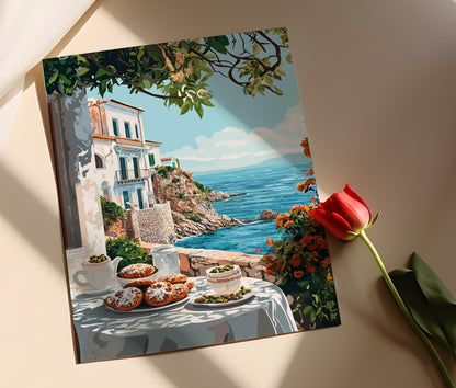 Affiche Petit-Déjeuner en Sicile – Art de Cuisine Italienne Traditionnelle