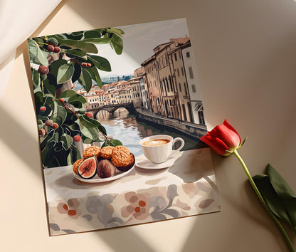 Affiche Table de Petit-Déjeuner à Florence – Art de Cuisine Italienne