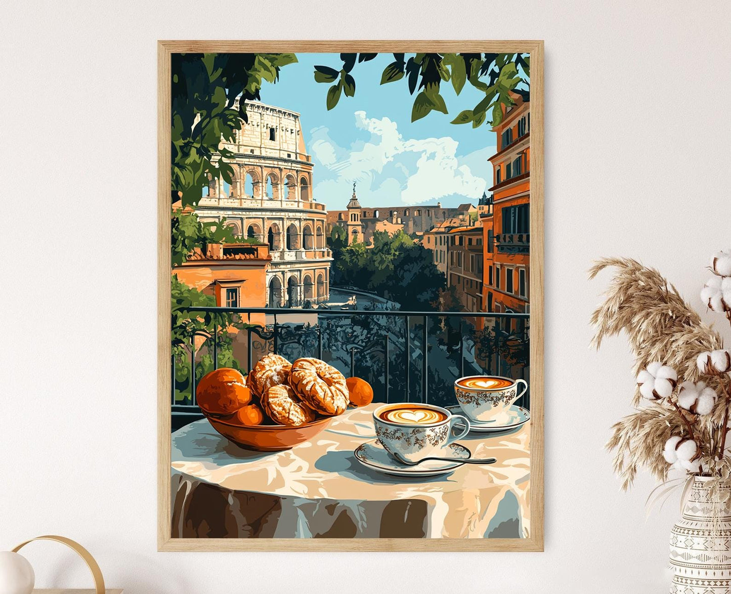 Affiche Petit-Déjeuner Romain – Art Culinaire Traditionnel Italien