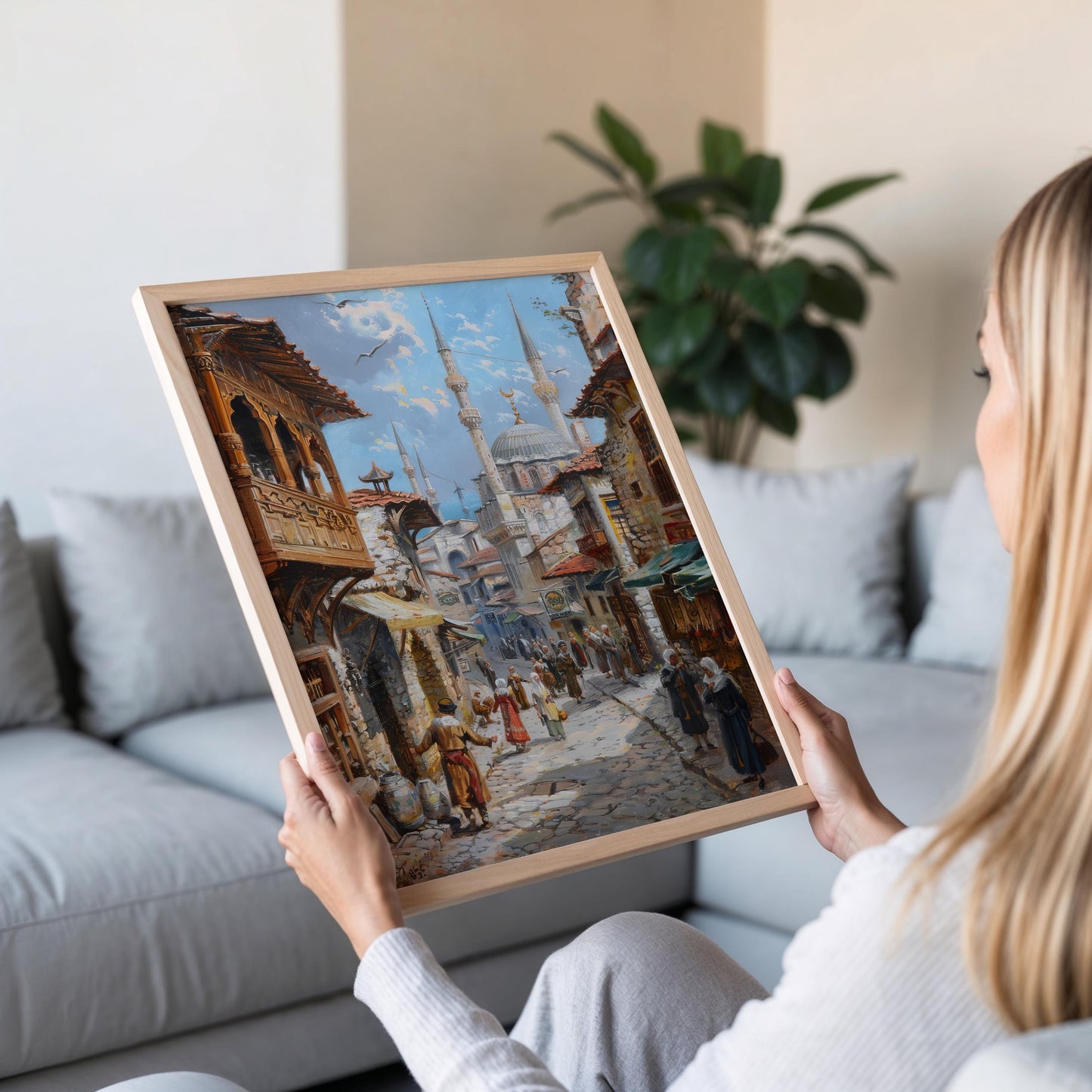 Affiche Rue Ottomane Historique – Scène Animée Inspirée d'Osman Hamdi Bey
