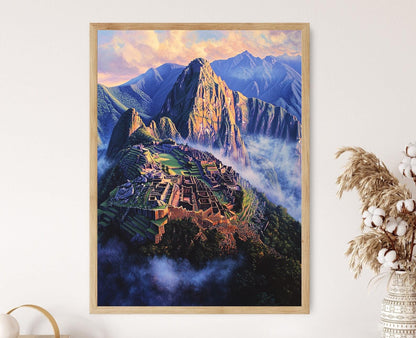 Affiche Machu Picchu – Poster de l'Inca et des Andes brumeuses
