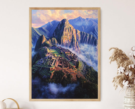 Affiche Machu Picchu – Poster de l'Inca et des Andes brumeuses
