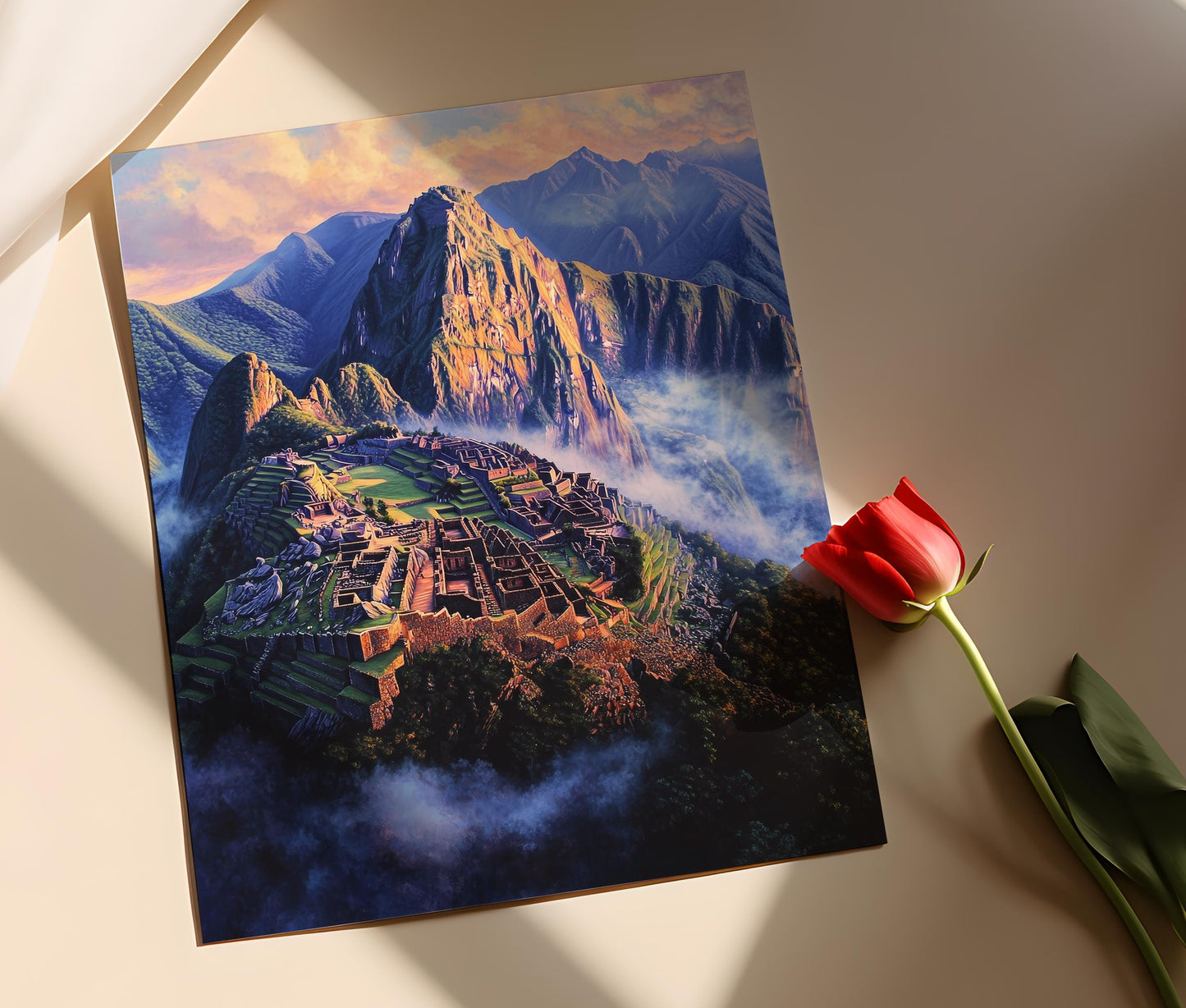 Affiche Machu Picchu – Poster de l'Inca et des Andes brumeuses