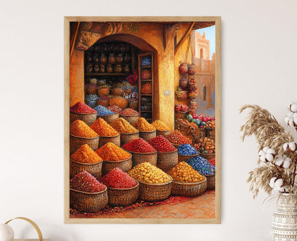 Affiche Marché d'Épices Soudanais – Poster Décor Vibrant Africain
