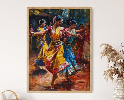 Affiche de Danse Folklorique du Tamil Nadu – Art du Sud de l'Inde