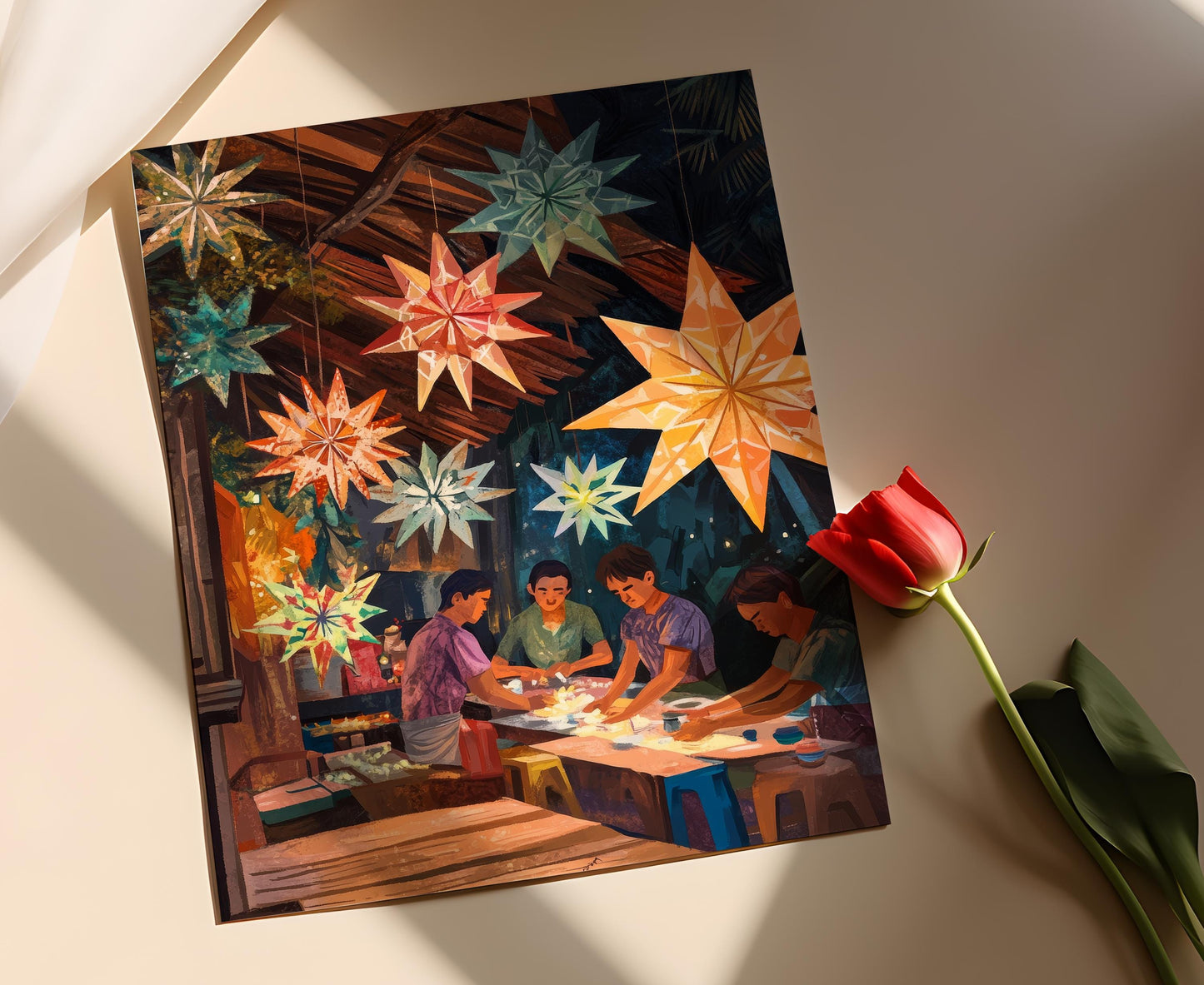 Affiche Lanternes Parol – Poster Art Traditionnelle Philippine