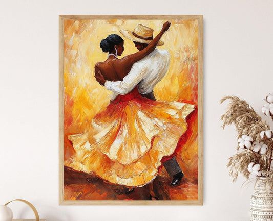 Affiche Rumba – Illustration Vibrante de Danse Folklorique Cubaine