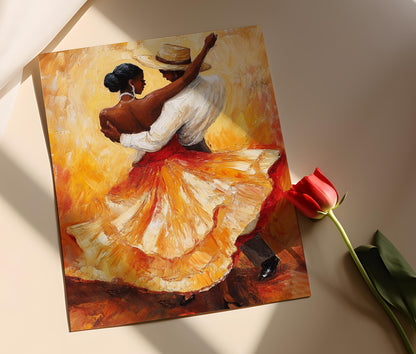 Affiche Rumba – Illustration Vibrante de Danse Folklorique Cubaine