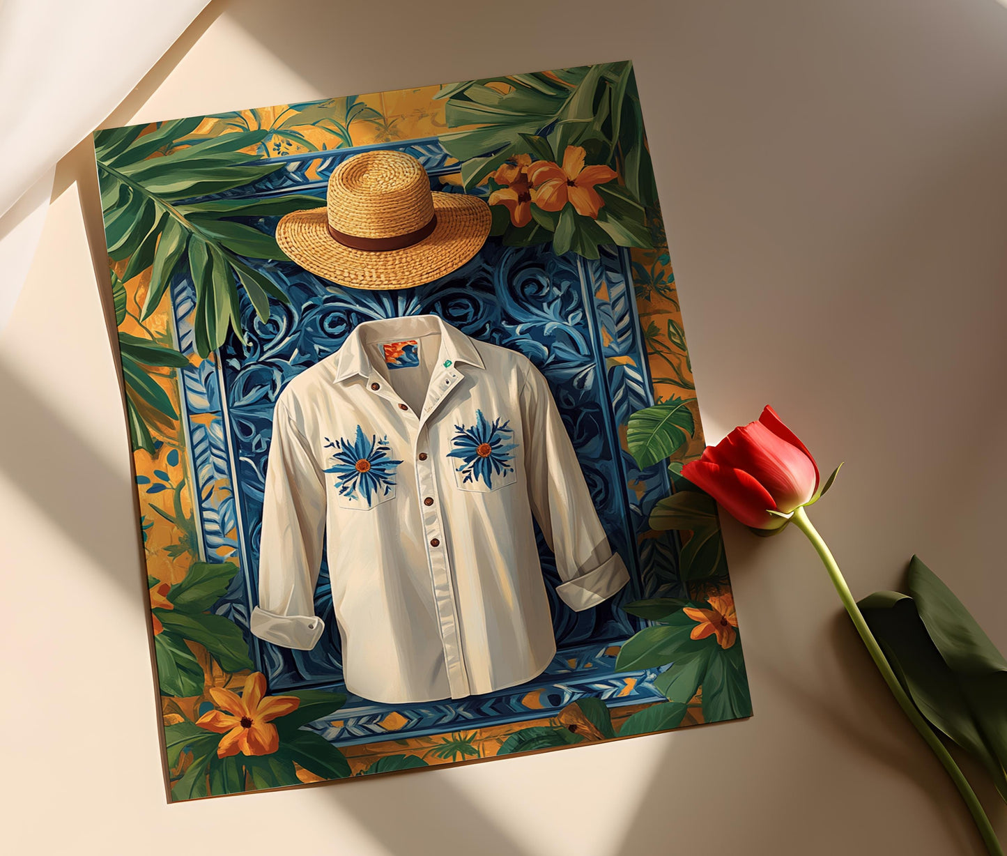 Affiche Guayabera Cuba – Illustration de Vêtements Traditionnels