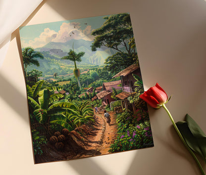 Affiche Champs de Cacao du Guatemala – Poster Peinture Agricole