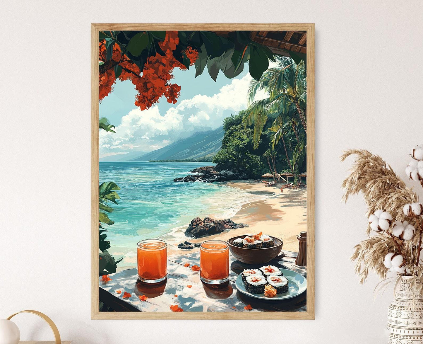 Affiche Petit Déjeuner Lanai – Art sur la Cuisine Hawaïenne Coastale