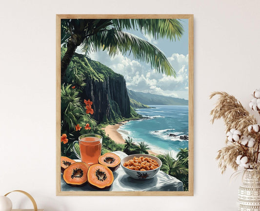 Affiche Molokai – Impression Art de Petit-Déjeuner Hawaïenne