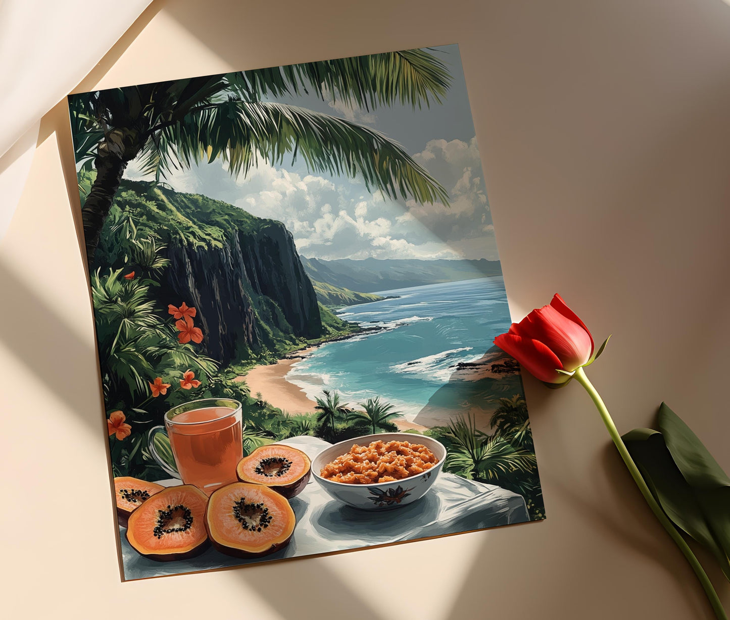 Affiche Molokai – Impression Art de Petit-Déjeuner Hawaïenne