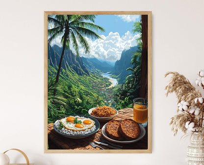 Affiche Île de Big Island – Art Print Petit-déjeuner Hawaïen Traditionnel