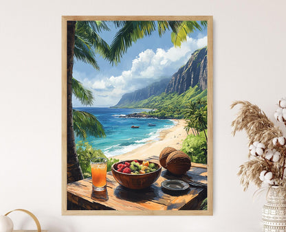Affiche Kauai – Art Print Cuisine Hawaïenne pour Décor d'Île