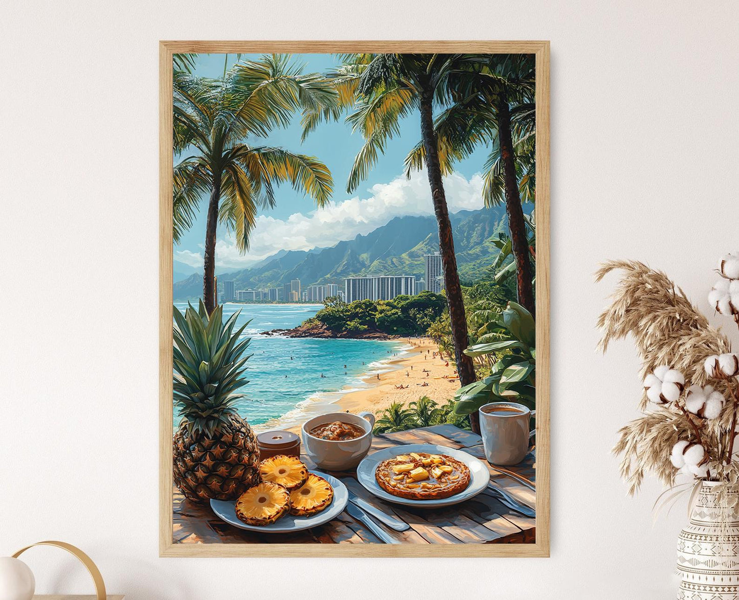 Affiche Oahu – Art mural sur la cuisine hawaïenne traditionnelle