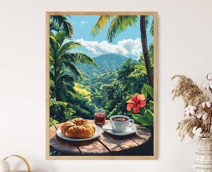 Affiche Art de Petit-Déjeuner Hilo – Cuisine Hawaïenne Traditionnelle