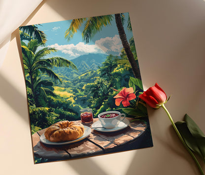 Affiche Art de Petit-Déjeuner Hilo – Cuisine Hawaïenne Traditionnelle