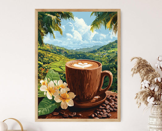 Affiche Chocolat Chaud au Costa Rica – Poster Art Héritage Tropical