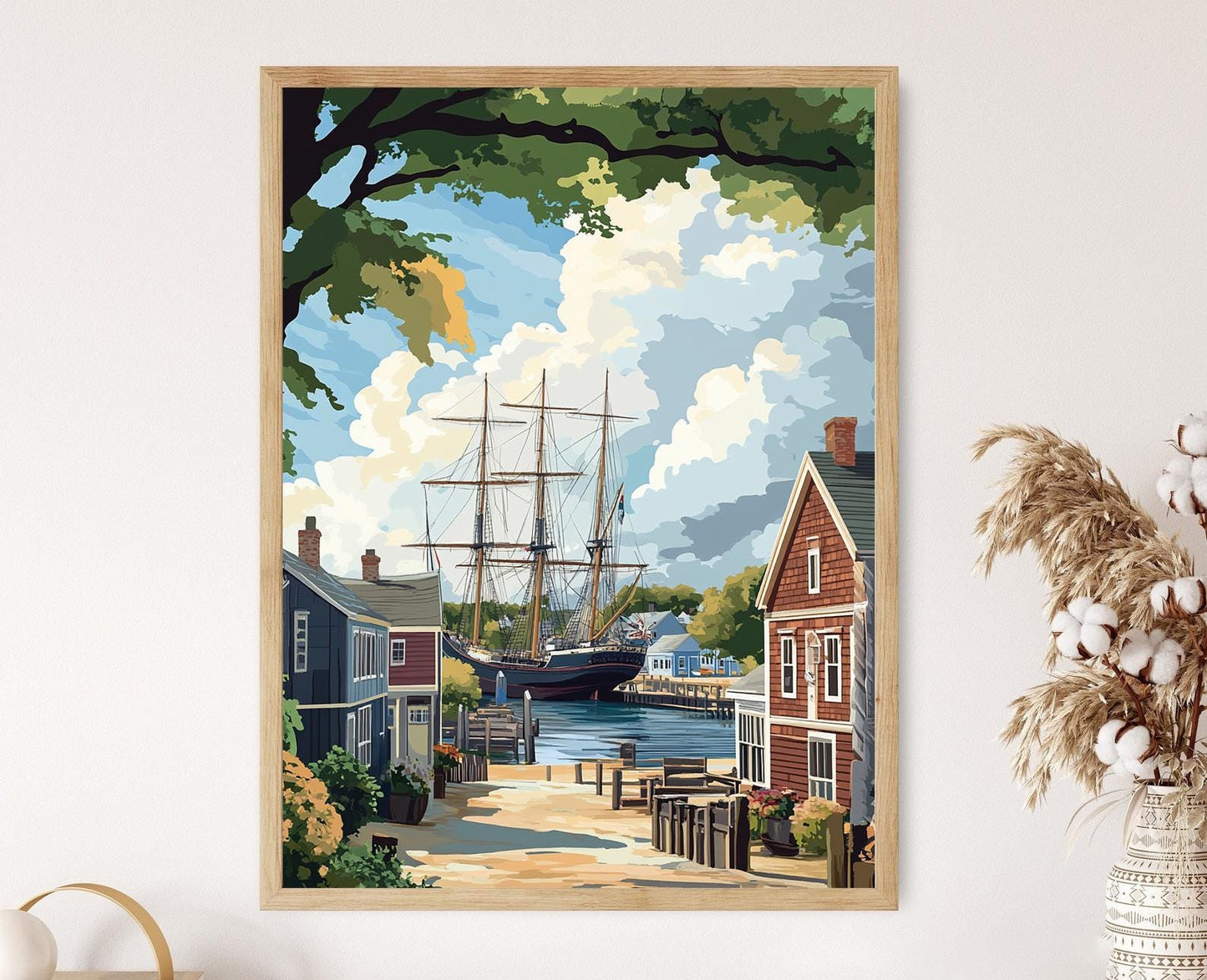 Affiche Mystique de Seaport – Poster du Port Historique du Connecticut