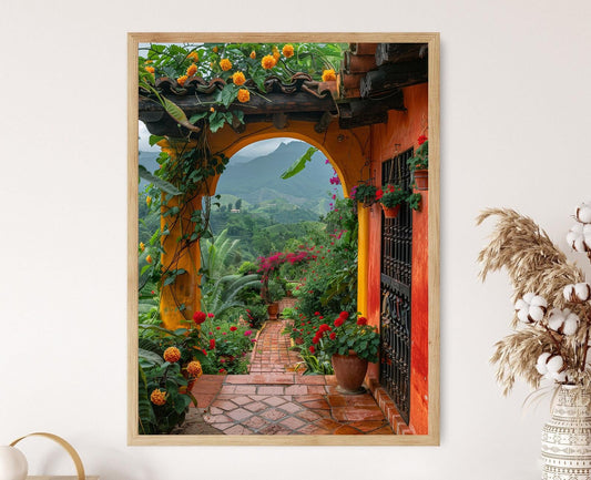 Affiche Jardin Colombien Traditionnel – Art Botanique Coloré