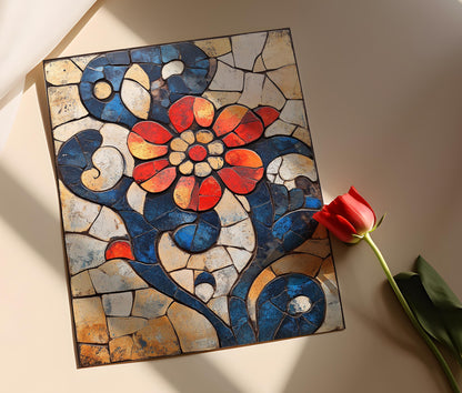 Affiche en Mosaïque Syrienne – Art Murale Traditionnelle du Moyen-Orient