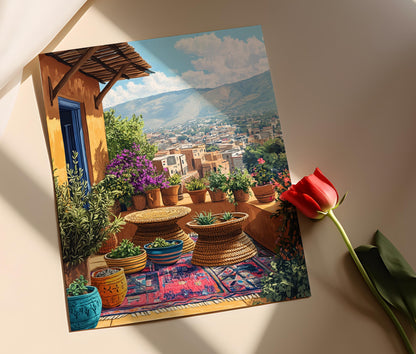 Affiche Éthiopienne – Poster Art de Terrasse avec Bol Céramique