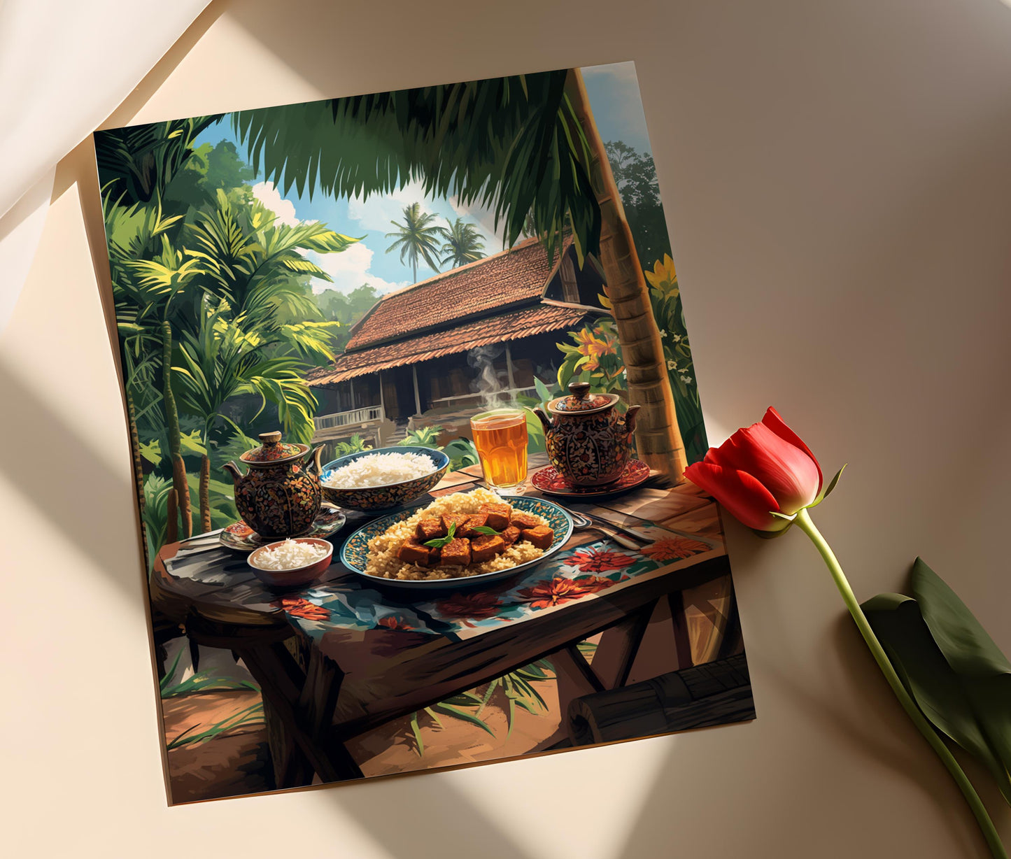 Affiche Yogyakarta – Art Print de la cuisine indonésienne traditionnelle