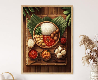 Affiche Lontong Medan – Poster Art Culinaire Indonésien